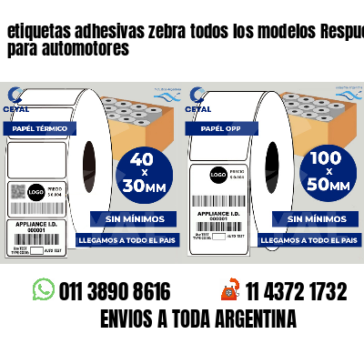 etiquetas adhesivas zebra todos los modelos Respuestos para automotores