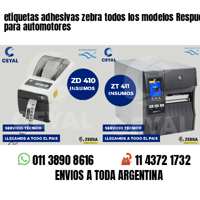 etiquetas adhesivas zebra todos los modelos Respuestos para automotores