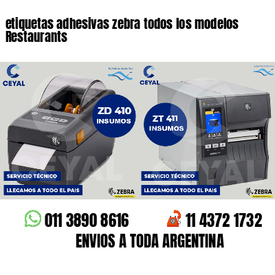 etiquetas adhesivas zebra todos los modelos Restaurants