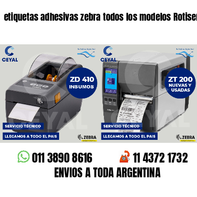 etiquetas adhesivas zebra todos los modelos Rotisería