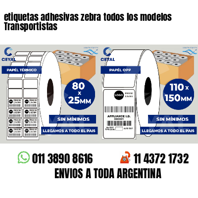 etiquetas adhesivas zebra todos los modelos Transportistas