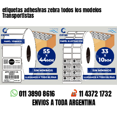 etiquetas adhesivas zebra todos los modelos Transportistas