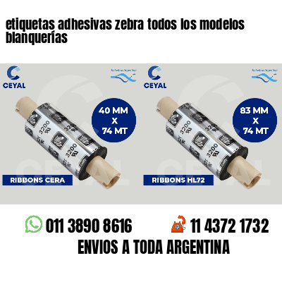 etiquetas adhesivas zebra todos los modelos blanquerías