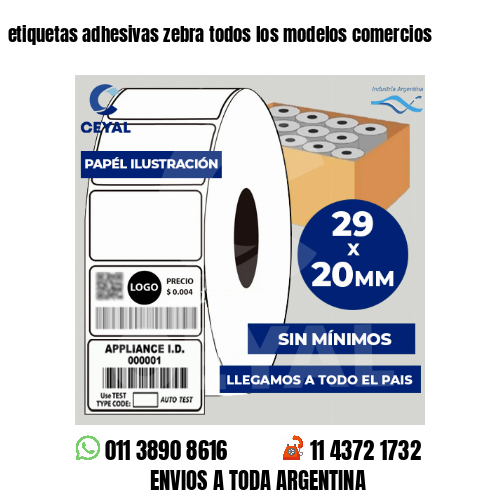 etiquetas adhesivas zebra todos los modelos comercios