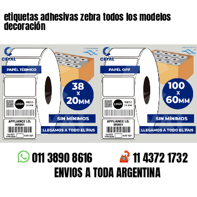 etiquetas adhesivas zebra todos los modelos decoración
