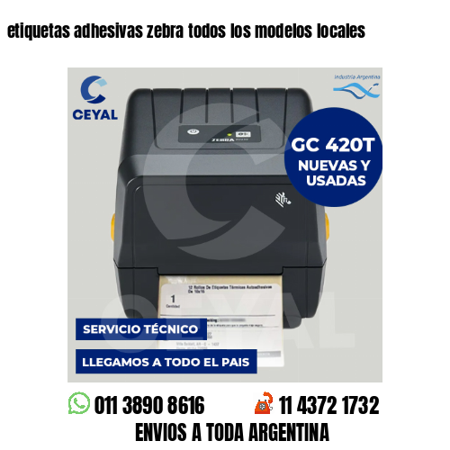 etiquetas adhesivas zebra todos los modelos locales