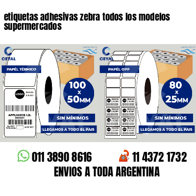 etiquetas adhesivas zebra todos los modelos supermercados