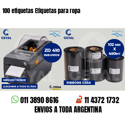 100 etiquetas Etiquetas para ropa