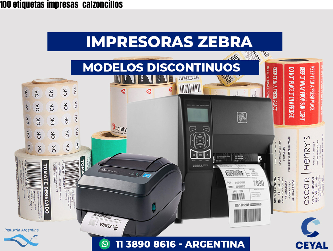 100 etiquetas impresas  calzoncillos