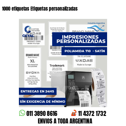 1000 etiquetas Etiquetas personalizadas