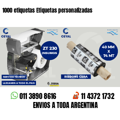 1000 etiquetas Etiquetas personalizadas