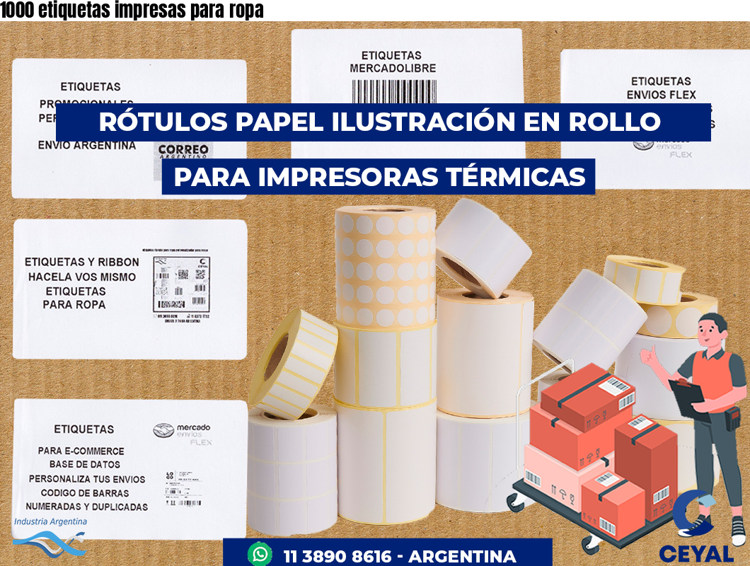 1000 etiquetas impresas para ropa