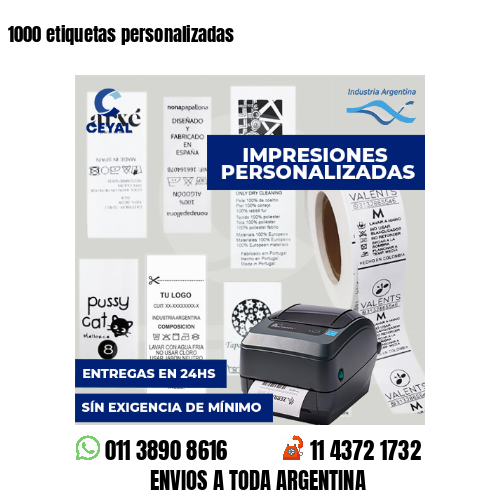 1000 etiquetas personalizadas