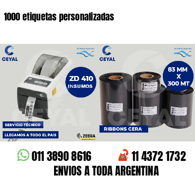 1000 etiquetas personalizadas