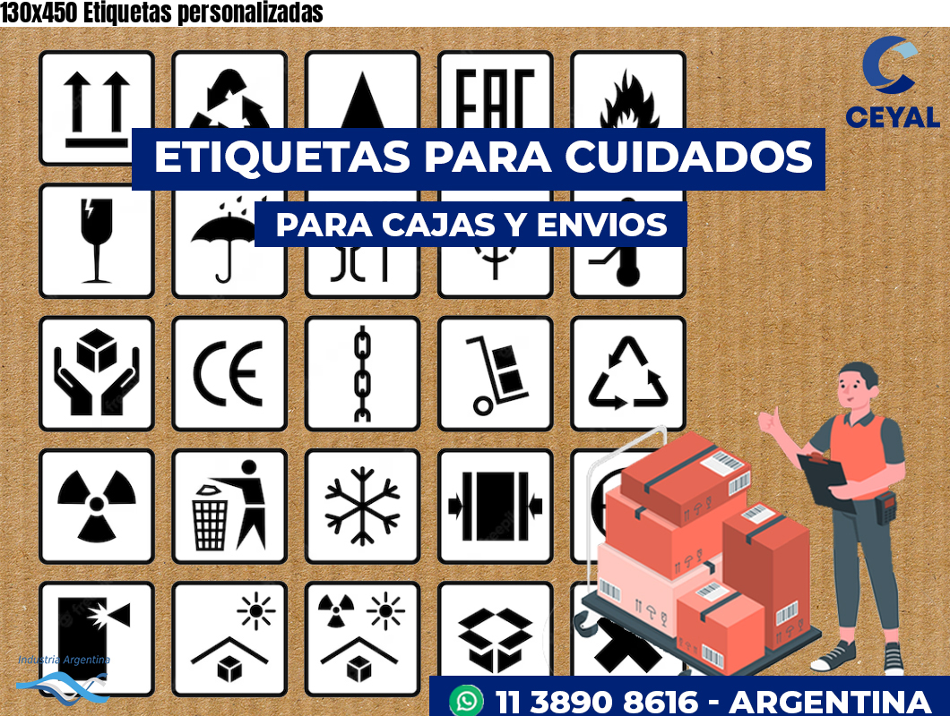 130x450 Etiquetas personalizadas