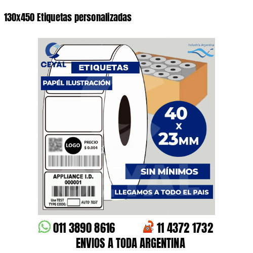 130×450 Etiquetas personalizadas