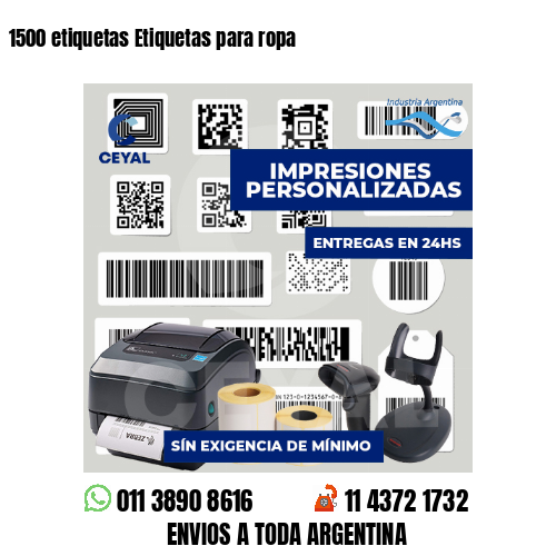 1500 etiquetas Etiquetas para ropa