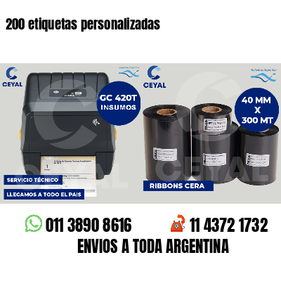 200 etiquetas personalizadas