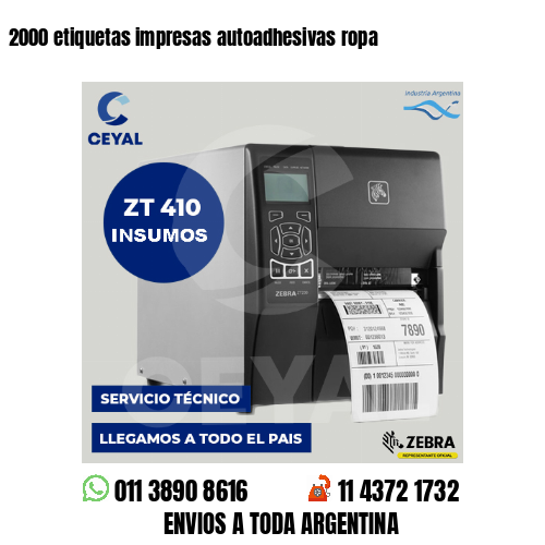 2000 etiquetas impresas autoadhesivas ropa