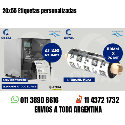 20x55 Etiquetas personalizadas