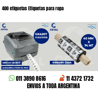 400 etiquetas Etiquetas para ropa