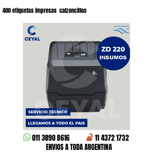 400 etiquetas impresas  calzoncillos