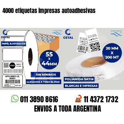 4000 etiquetas impresas autoadhesivas