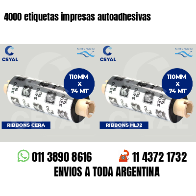 4000 etiquetas impresas autoadhesivas