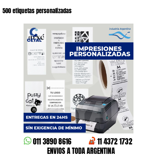 500 etiquetas personalizadas