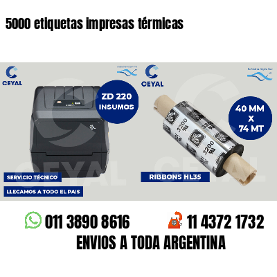 5000 etiquetas impresas térmicas