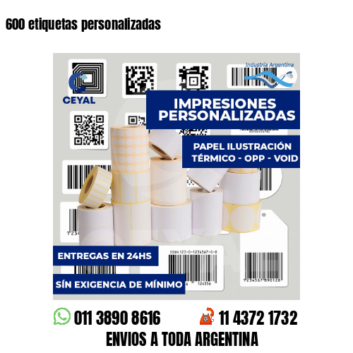 600 etiquetas personalizadas