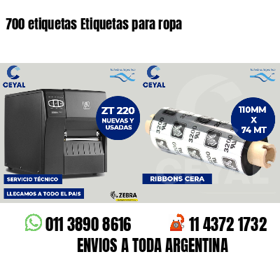 700 etiquetas Etiquetas para ropa