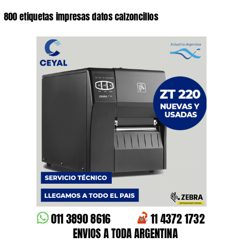 800 etiquetas impresas datos calzoncillos