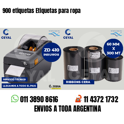 900 etiquetas Etiquetas para ropa