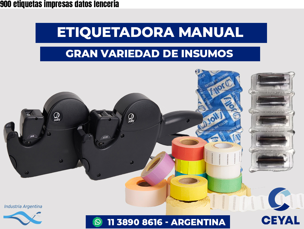 900 etiquetas impresas datos lenceria
