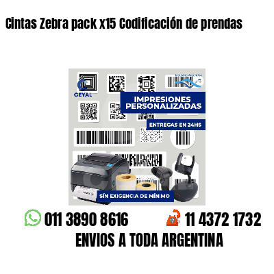 Cintas Zebra pack x15 Codificación de prendas