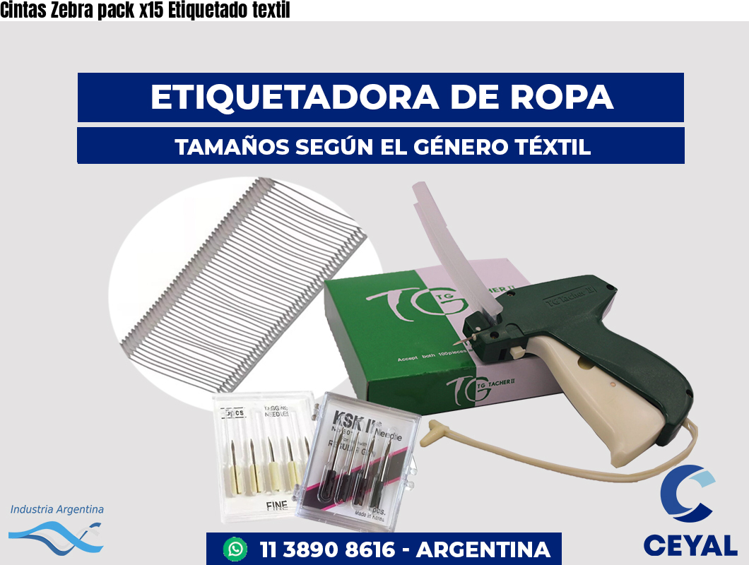 Cintas Zebra pack x15 Etiquetado textil