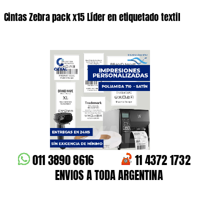 Cintas Zebra pack x15 Líder en etiquetado textil