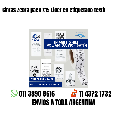 Cintas Zebra pack x15 Líder en etiquetado textil