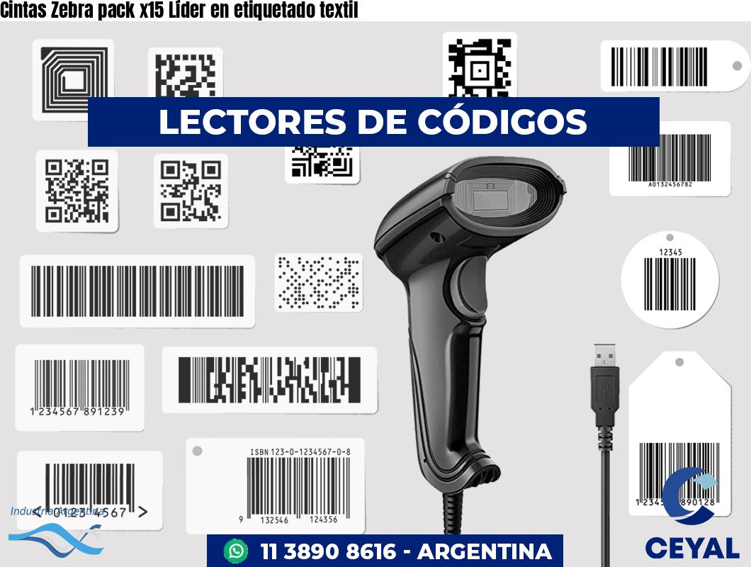 Cintas Zebra pack x15 Líder en etiquetado textil