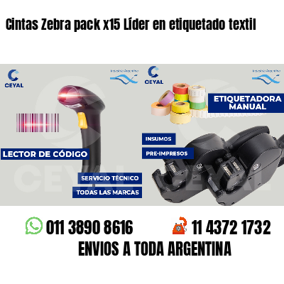 Cintas Zebra pack x15 Líder en etiquetado textil