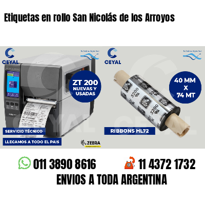 Etiquetas en rollo San Nicolás de los Arroyos