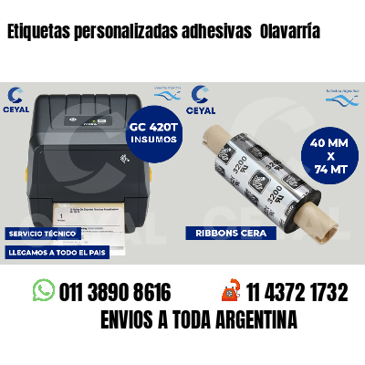 Etiquetas personalizadas adhesivas  Olavarría