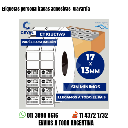 Etiquetas personalizadas adhesivas  Olavarría