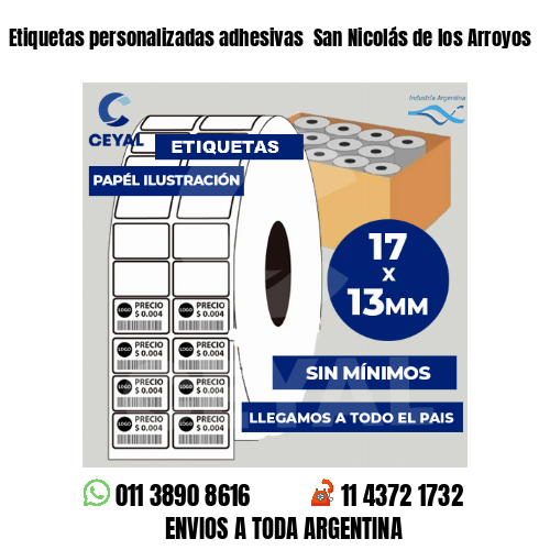 Etiquetas personalizadas adhesivas  San Nicolás de los Arroyos