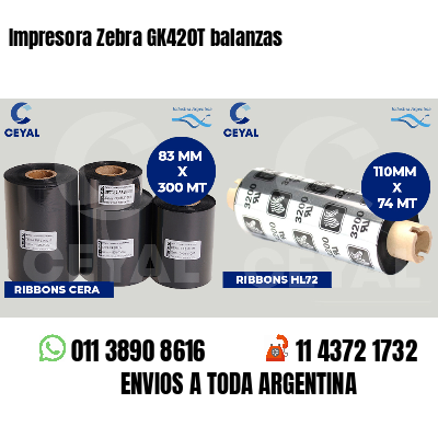 Impresora Zebra GK420T balanzas