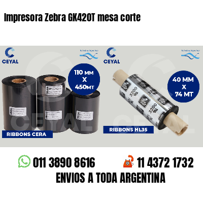 Impresora Zebra GK420T mesa corte