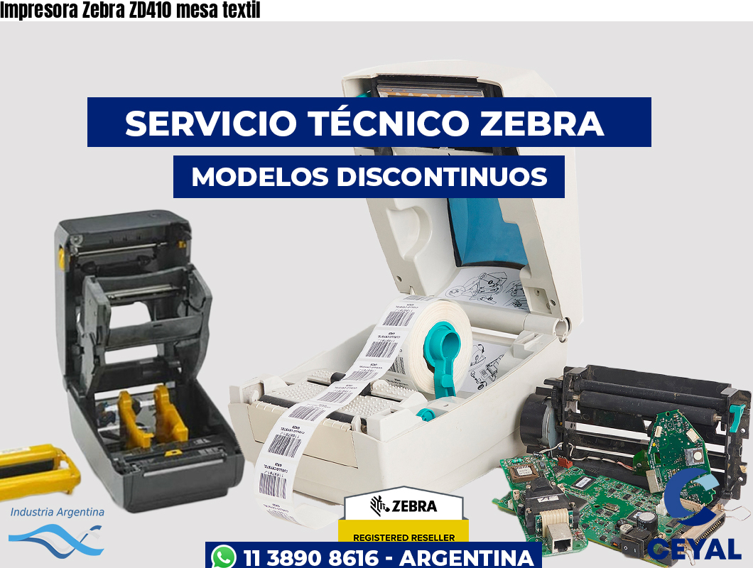 Impresora Zebra ZD410 mesa textil