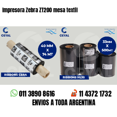 Impresora Zebra ZT200 mesa textil