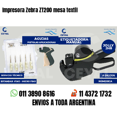 Impresora Zebra ZT200 mesa textil